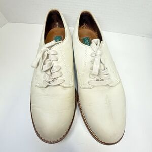 G.H. Bass & Co Men’s Churchill White Newbuck Leather Oxford Shoes Sz 9 1/2